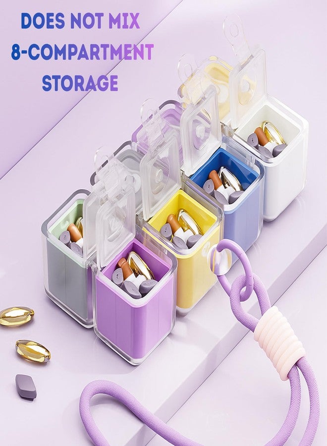 Shrux Weekly Pill Organizer Case, 8 Compartment Medicine Organizer Box, Vitamin & Fish Oil Tablet Holder Case With Hanging Rope | Portable Emergency Pharmacy Container - 1Pcs - Image 3